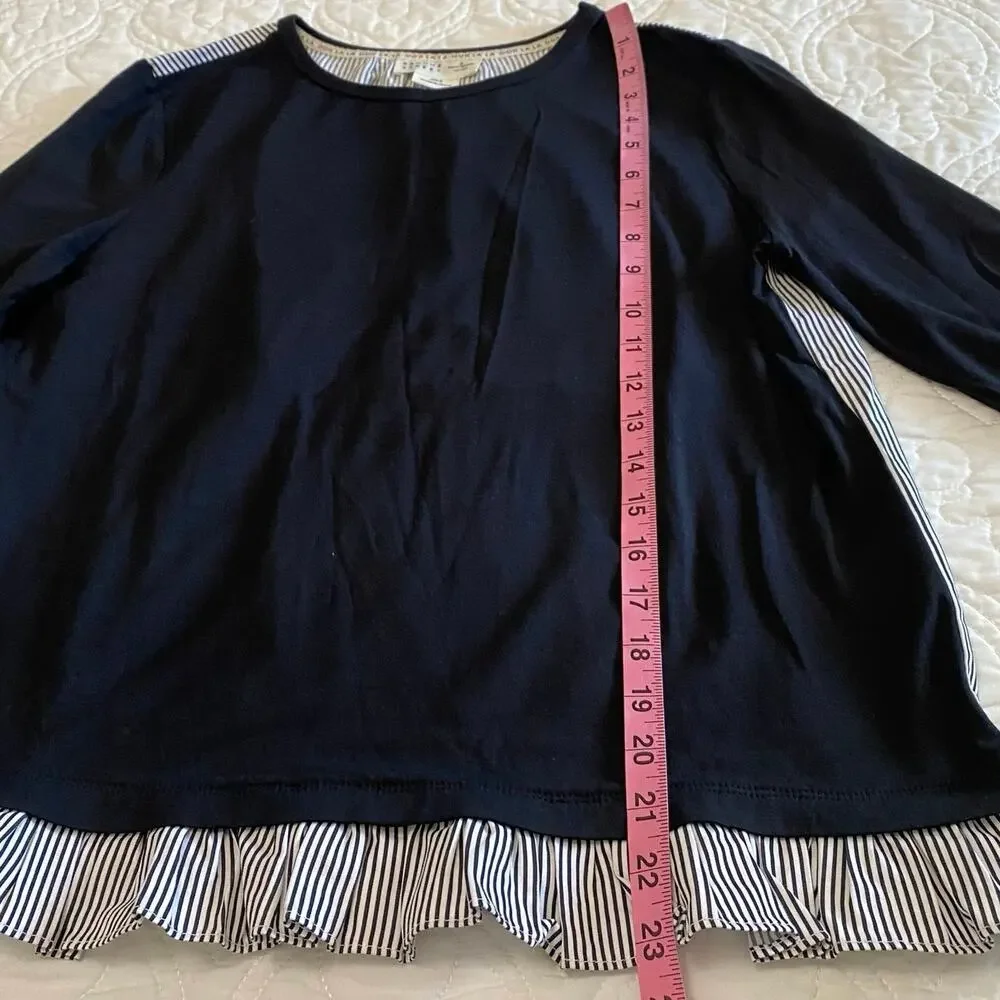 Kate Spade Broom Street Mixed Media Blouse Women Size Small Preppy Office casual